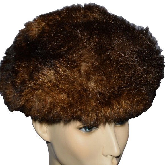 EVANS CHICAGO VTG 70\'s SZ XS DARK BROWN VINTAGE OPOSSUM FUR HAT main image 5